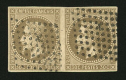 INDE : CG Paire 30c EMPIRE (no20) obl. losange de 81 points de ...