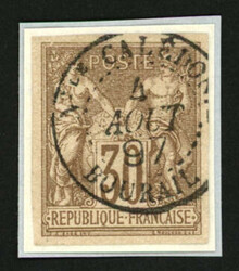 NLLE CALEDONIE : CG 25c (no26) TB margé obl. Nlle CALEDONIE BOURAIL. ...