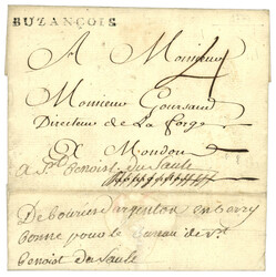 INDRE : 1772 BUZANCOIS (Lenain no1) + "DEBOURSE D' ARGENTON en BERRY" ...