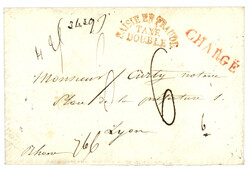 PARIS : 1857 SAISIE EN FRAUDE TAXE DOUBLE rouge + CHARGE sur ...