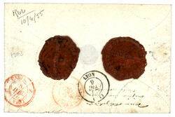 PARIS : 1857 SAISIE EN FRAUDE TAXE DOUBLE rouge + CHARGE sur ...