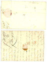 VAR :1833/34 2 lettres avec cursive 78 FAYENCE en bleu/vert. Indice ...
