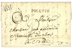 CONTE de NICE : 1831 POGETTO (no6) sur lettre avec texte pour NICE. ...