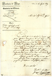 CONTE de NICE - VILLARS DU VAR : 1849 Trés rare cachet Villar del ...