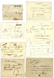 1754/1814 Lot de 8 lettres (DE LIEGE, TOURNAY, MONS rouge, LIERRE, ...