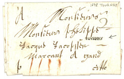 TOURNAY - Période française : 1698 Petit cachet TOVRNAY (Lenain 3) ...
