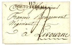 1813 113 PORTO-FERRAIO sur lettre pour LIVOURNE. Superbe