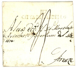1811 117 CITTA-DI-CASTELLO sur lettre pour FIRENZE. RARE. TB.i