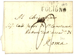 1813 117 FOLIGNO sur lettre avec texte pour ROME. TTB