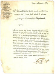 1813 P.117.P SPOLETO sur lettre avec texte daté de ROMA. Superbe