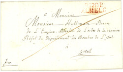 1813 P.120.P ALMELO rouge sur lettre pour ZWOLL. Superbe