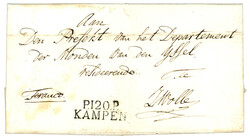 1813 P.120.P KAMPEN sur lettre pour ZWOLL. Superbe
