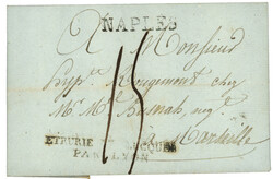 1806 Trés rare cachet ETURIE ET LUCQUES PAR LYON + NAPLES sur lettre ...