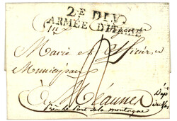 An 2 2e DIV. ARMEE D' ITALIE sur lettre avec texte daté PORT DE A ...