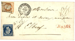 CAMPAGNE D' ITALIE : 1856 20c (no14) pd + 40c (no16) obl. GRILLE + ...