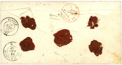 CAMPAGNE D' ITALIE : 1856 20c (no14) pd + 40c (no16) obl. GRILLE + ...