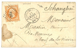 BUREAU A ( SAIGON) pour SHANGHAI (CHINE) : 1861 40c (no16) 4 grandes ...