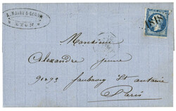 20c (no14A) pd obl. cachet d' essai 1818 Délié sur lettre de LYON. ...