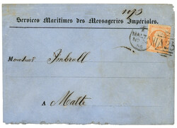 BOITE MOBILE de MALTE : 1856 40c (no16) TB margé filet effleuré en ...