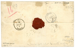 1860 80c (no17) bande 4 intacte + 40c (no16) pd obl. PC 1896 sur ...