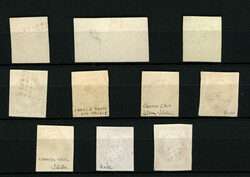 Sélection de 11 timbres oblitérés - 40c (no16) x2 + Paire et 80c ...