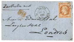 BALLON MONTE : 40c (no31) obl. ETOILE + PARIS 5 dec 70 sur lettre ...