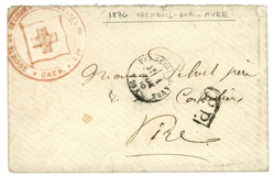 CROIX-ROUGE : Cachet CROIX-ROUGE SOCIETE DE SECOURS AUX BLESSES ...