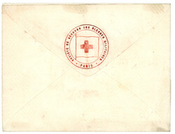 CROIX-ROUGE : Cachet CROIX-ROUGE rouge SOCIETE DE SECOURS AUX BLESSES ...