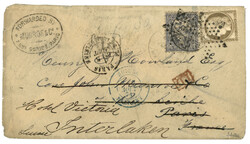 1874 SUISSE 30c obl. INTERLAKEN sur enveloppe pour PARIS ...