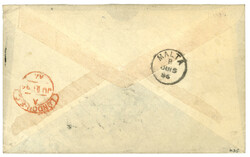 1886 SAGE 5c (x2) + 25c obl. A25 + MALTA sur enveloppe pour L' ...