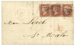 ILES ANGLO-NORMANDES - JERSEY - BOITE MOBILE : 1875 GB 1 penny (x3) ...