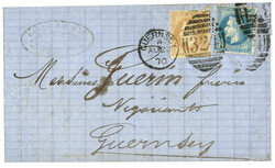 ILES ANGLO-NORMANDES : 1870 FRANCE 10 + 20c obl. Killer 321 + ...