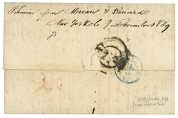 1839 ACHEMINE PAR MORIAN & BERNARD / NEW YORK au verso d'une lettre ...