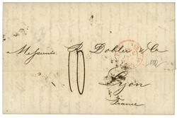 1839 ACHEMINE PAR MORIAN & BERNARD / NEW YORK au verso d'une lettre ...