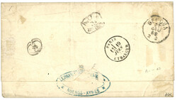 1868 80c (no24) bande de 3 obl. ANCRE + BUENOS-AYRES sur lettre pour ...