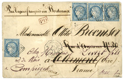 "Losange Provisoire de 144 points" : 1873 25c (no60)x4 obl. losange ...