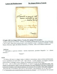 ALEP : 1493 lettre avec texte de d' ALEPPO pour VENEZIA (ITALIE). ...