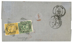 ALEXANDRETTE : 1869 FRANCE 20c (no29)x2 obl. GC 5079 + ALEXANDRETTE ...