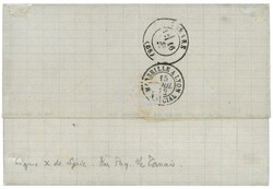 LIGNE X - Escale de BEYROUTH : 1872 80c (no32) obl. ANCRE + cachet d' ...