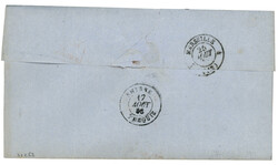 RHODES : 1868 40c (no23) obl. GC 5094 + RHODES TURQUIE sur lettre ...