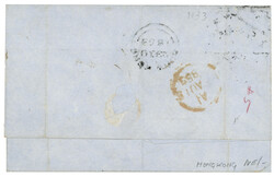 HONG-KONG : 1853 NEW-YORK AM PACKET + 65 Tax marking + HONG-KONG ...