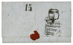 INDIA - OVERLAND MAIL : 1862 HAMBURG + VIA TRIEST + Tax marking on ...