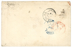 SIAM - PRE-UPU Period : 1877 FRANCE 25c (x4) canc. ST QUENTIN on ...