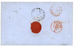 URUGUAY : 1855 Crown circle PAID AT MONTEVIDEO + 4R Tax marking on ...