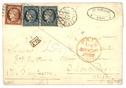 1852 1F CERES (no6) TB margé + Paire 25c CERES no4 ( 1 timbre ...