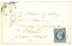 Tarif MILITAIRE pour VARNA (BULGARIE) : 1854 20c (no14) TTB margé ...