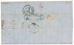 1869 80c (no32) Bande de 4 sur lettre de PARIS pour SINGAPORE ...