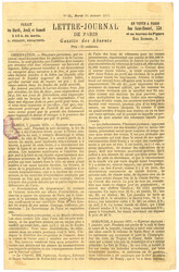 BALLON MONTE : 20c (no37) x2 , 1 ex. pd obl. PARIS SC rouge 10 janv ...