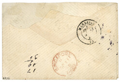 Tricolore pour SINGAPOUR : 1875 CERES 5c + 15c + 80c obl. GC 1029 + T ...