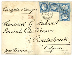 Affrt € 1F pour la BULGARIE : 25c CERES (no60)x4 sur enveloppe (pli ...